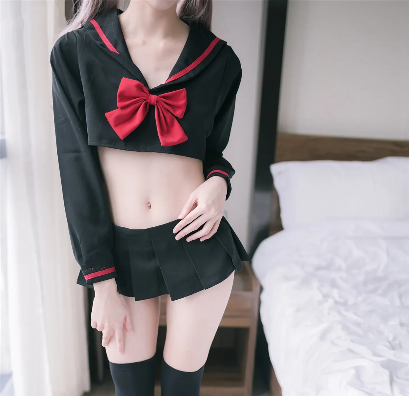 [风之领域] NO.119 超短情趣制服黑丝长腿 写真集-秀女吧 XIUNVB.COM