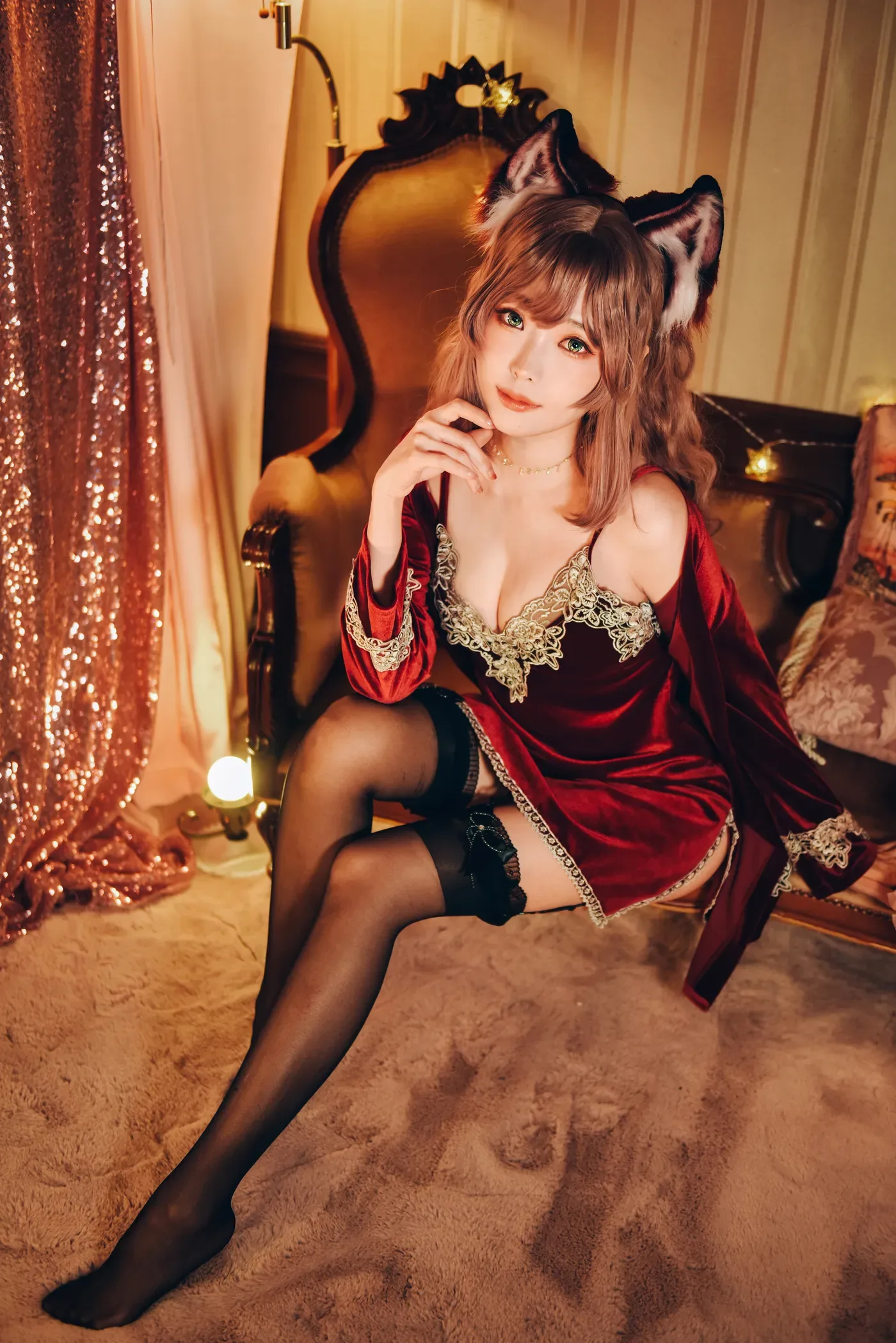 ElyEE子 NO.077 Sleepy Velvet Red [52P-258MB]-秀女吧 XIUNVB.COM